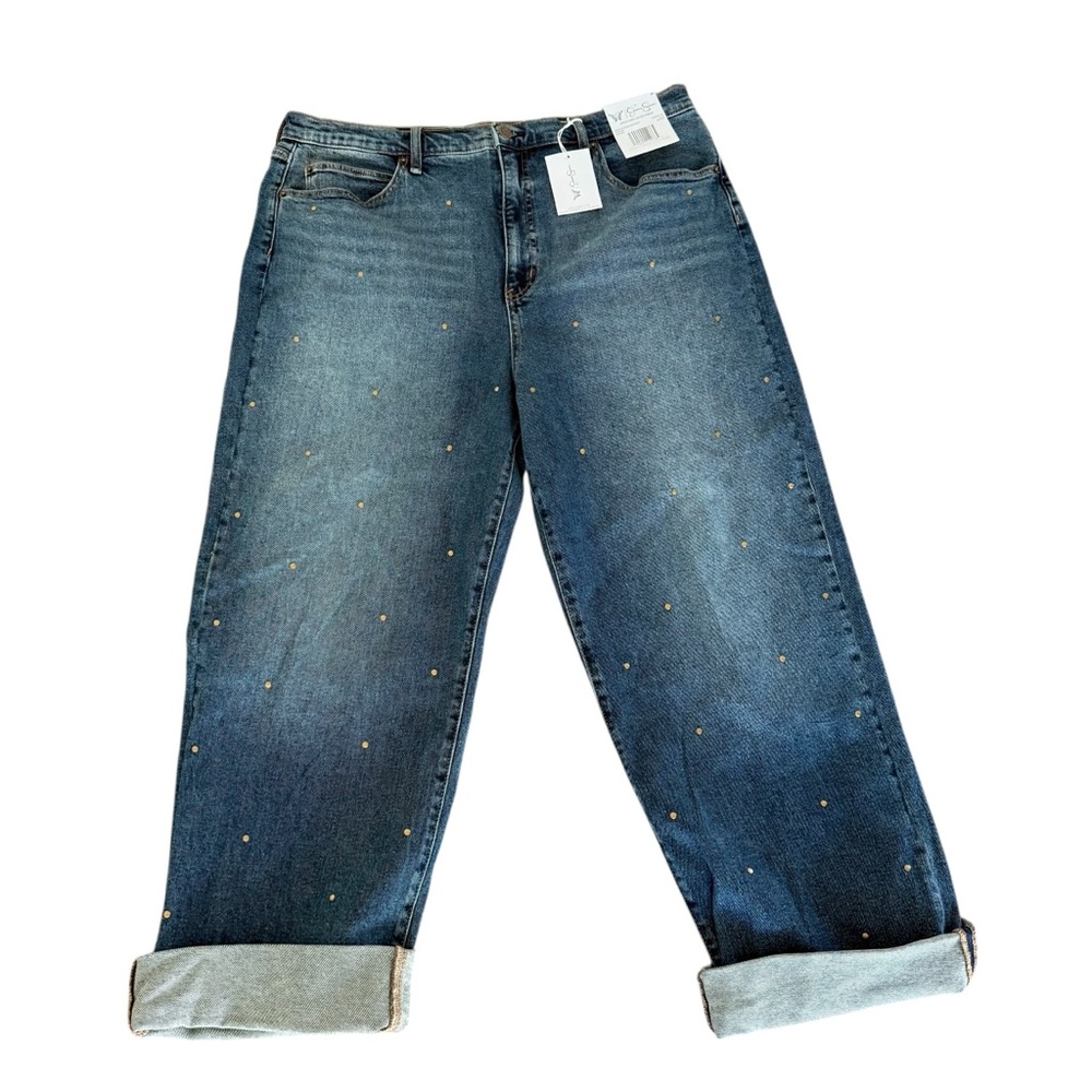 Jessica Simpson Blue Boyfriend Jeans with Gold Details